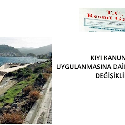 KIYI KANUNUNUN UYGULANMASINA DAİR YÖNETMELİKTE DEĞİŞİKLİK  24.10.2020